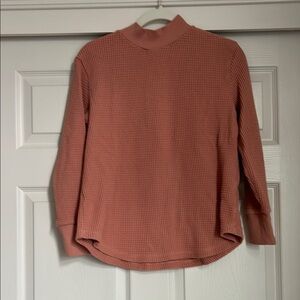 Madewell Pink Waffle Knit Top, Small